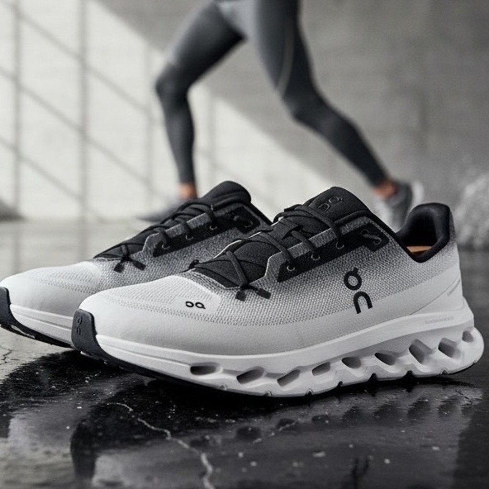 On On Cloudtilt Mens 14 Running Shoes White Black Gradient 3ME10101430 CloudTec